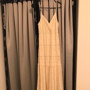 Cream/off-white, long lace dress size Medium